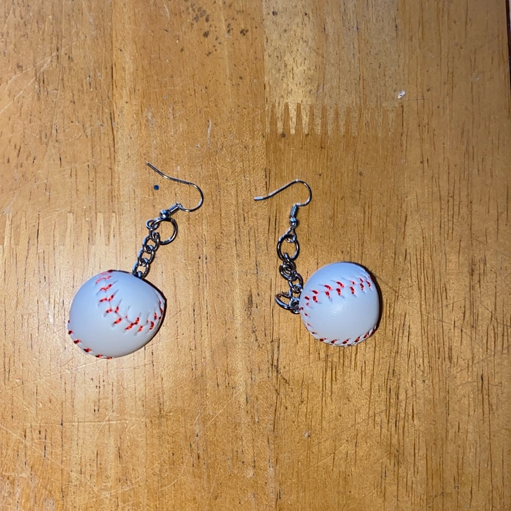 Baseball earrings